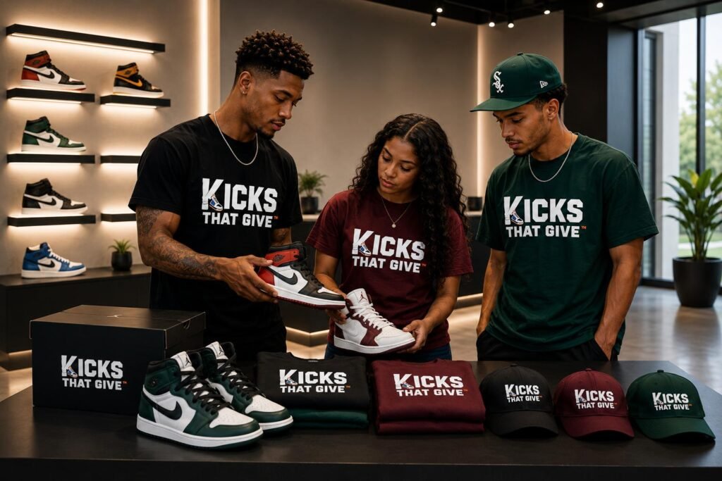3 person checking the shoes